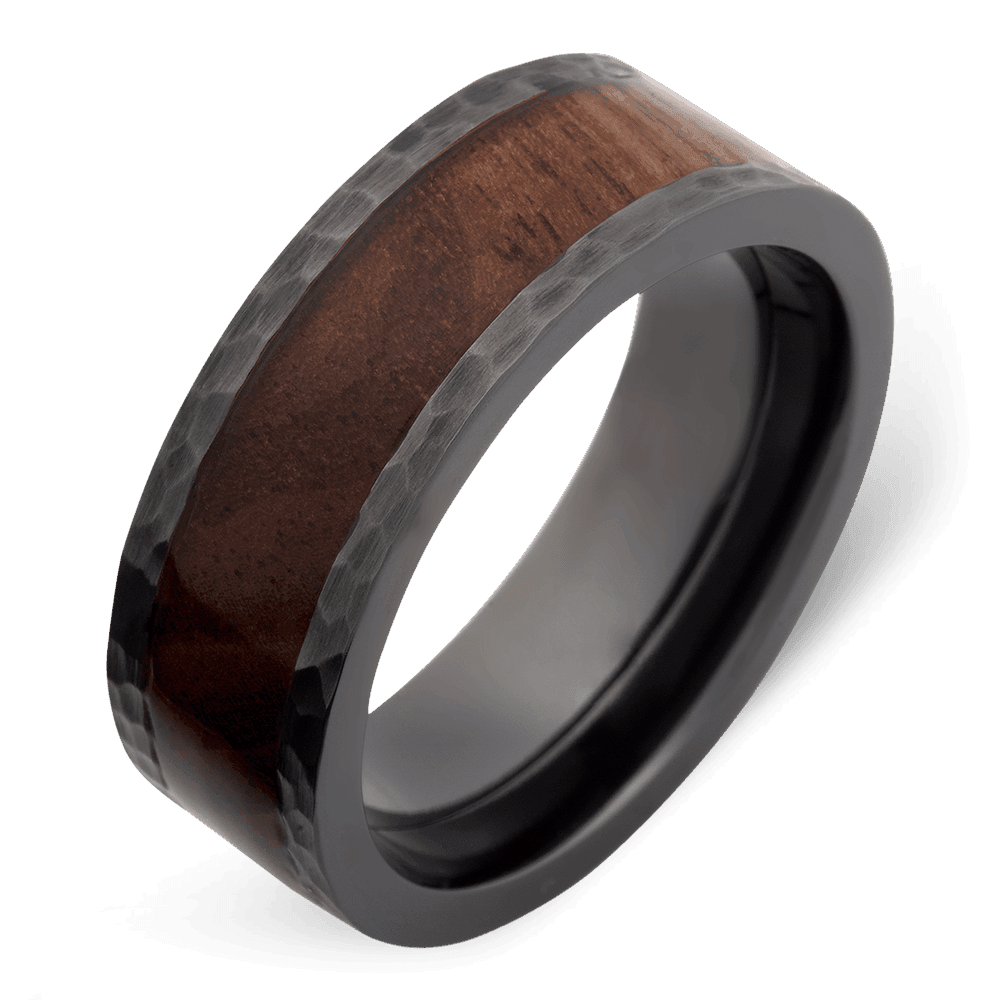 The Crawler - Black Zirconium Men's Wedding Band Ring 8mm | Bonzerbands