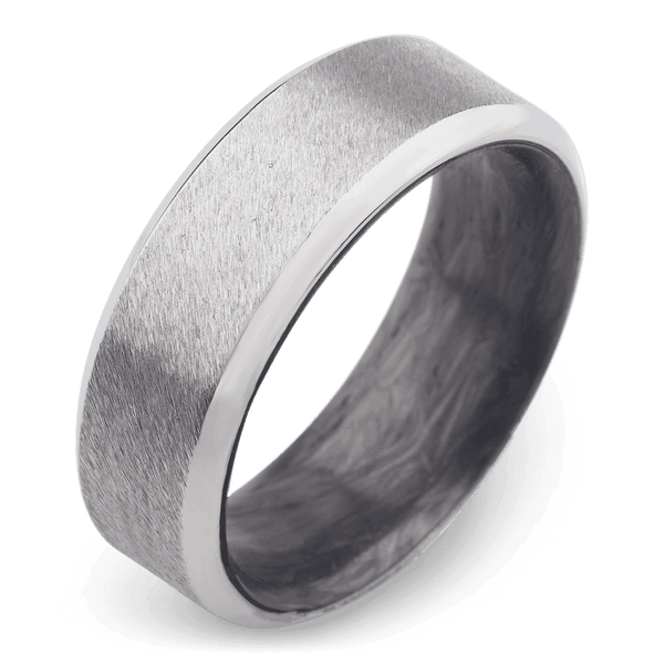 Men's Titanium Wedding Ring with 8mm Carbon Fiber Band | Bonzerbands