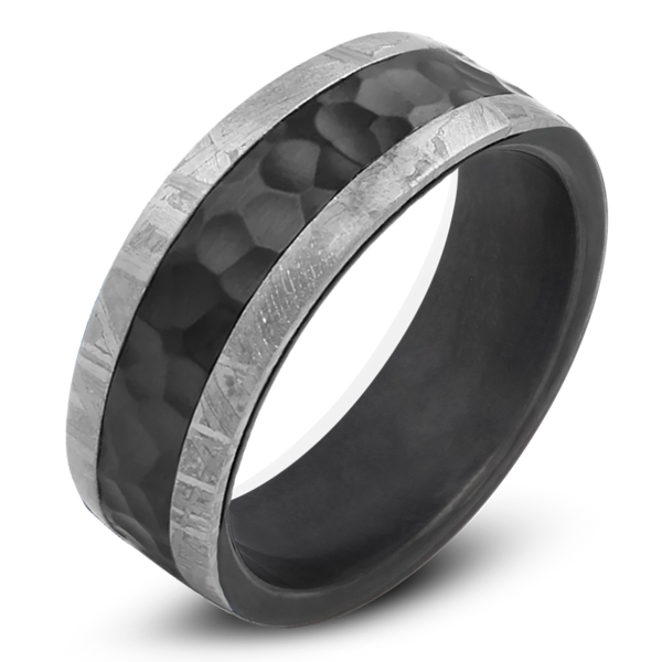 Black Tungsten Men's Wedding Band 8mm Beveled Edge Matte Finish