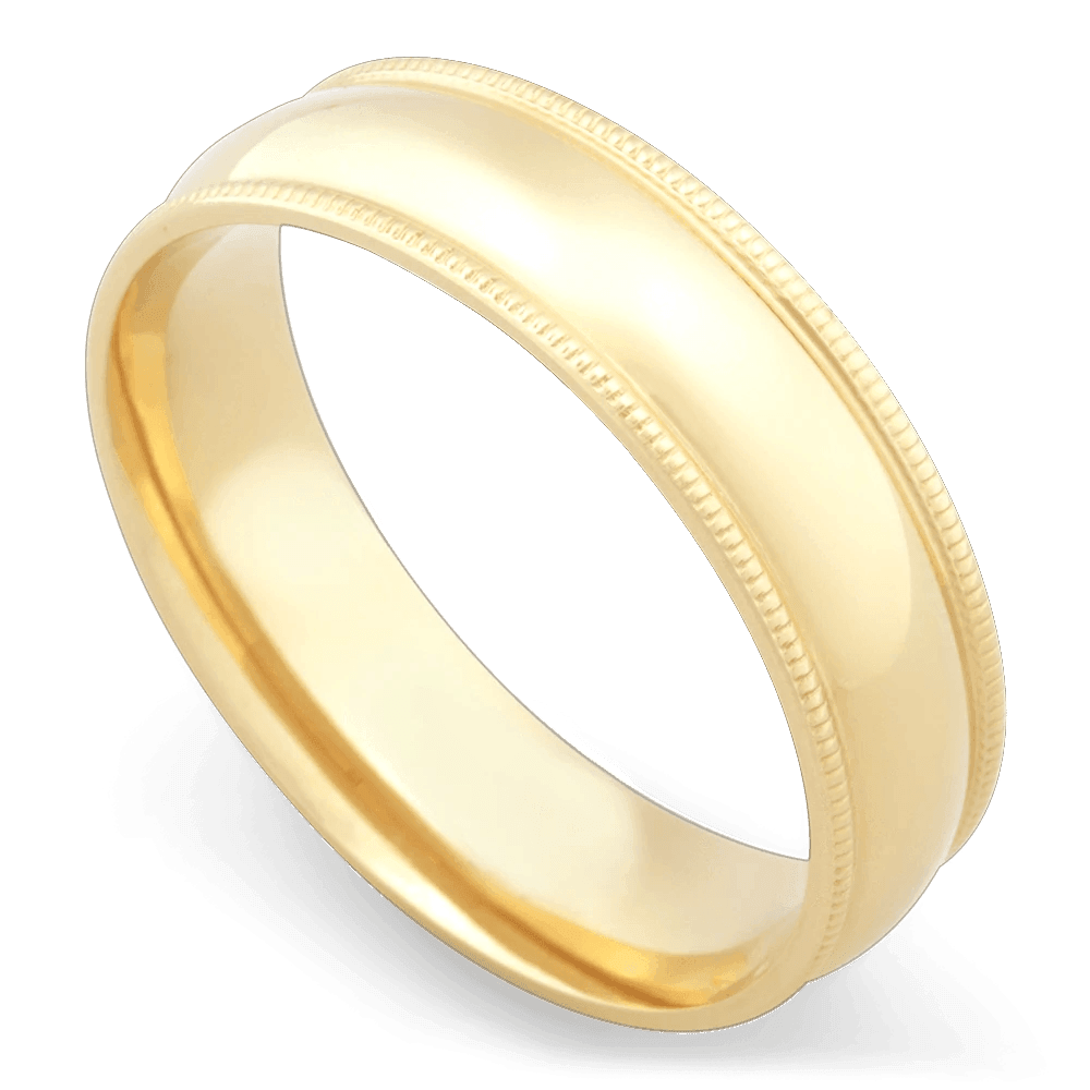 Men's 14k Yellow Gold Wedding Ring with 6mm Solid Gold Band | Bonzerbands