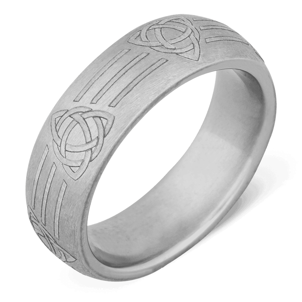 Men's Titanium Wedding Ring with 7mm Celtic Design Band | Bonzerbands