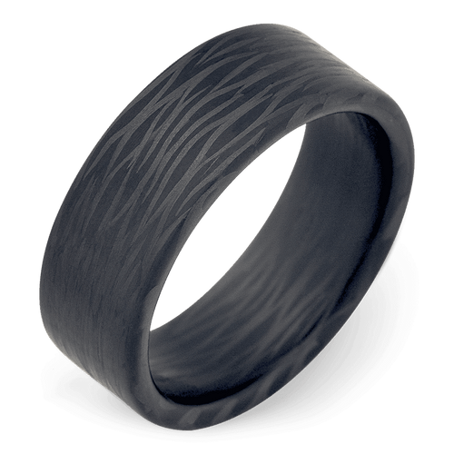 Men's Carbon Fiber Wedding Ring with 8mm Smooth Finish Band | Bonzerbands