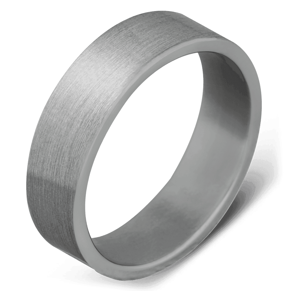 Men's Steel Barrel Wedding Ring with 7mm Brushed Finish Band | Bonzerbands