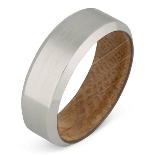 Men's Cobalt Chrome Wedding Ring with 8mm Whiskey Barrel Band | Bonzerbands