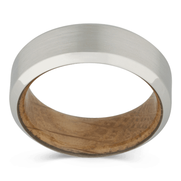 Men's Cobalt Chrome Wedding Ring with 8mm Whiskey Barrel Band | Bonzerbands
