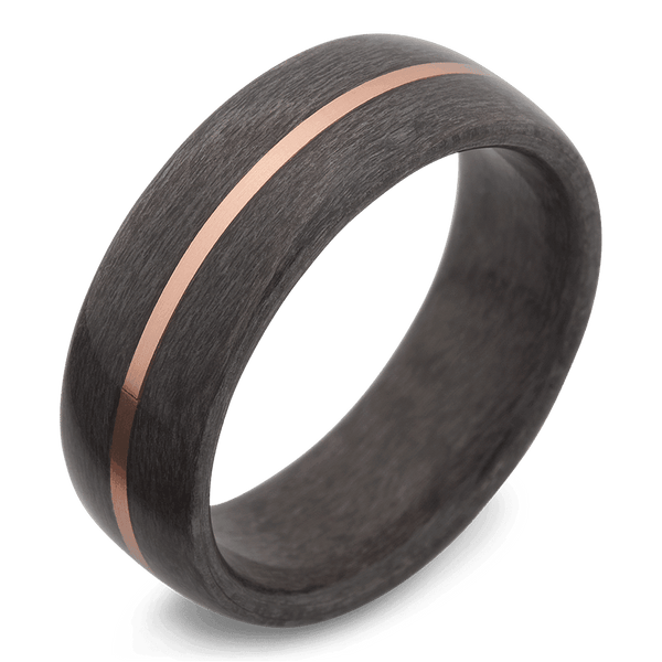 Men's Grey Maple Wood Wedding Ring with 8mm Copper Band | Bonzerbands