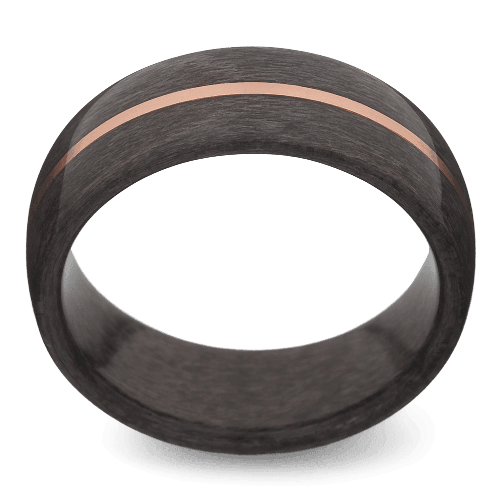 Men's Grey Maple Wood Wedding Ring with 8mm Copper Band | Bonzerbands