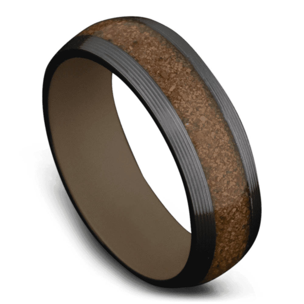 Men's Black Zirconium Wedding Ring with 7mm Black Zirconium Band | Bonzerbands