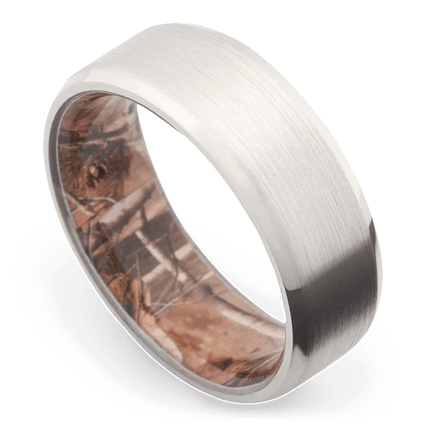 Men's Titanium Wedding Ring with 8mm Real Tree Camo Band | Bonzerbands