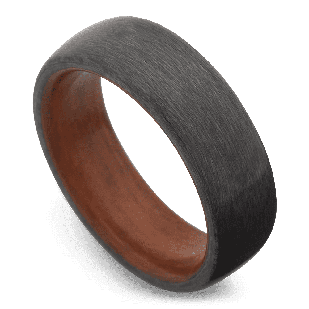 Men's Grey Maple Wood Wedding Ring with 8mm Rosewood Band | Bonzerbands