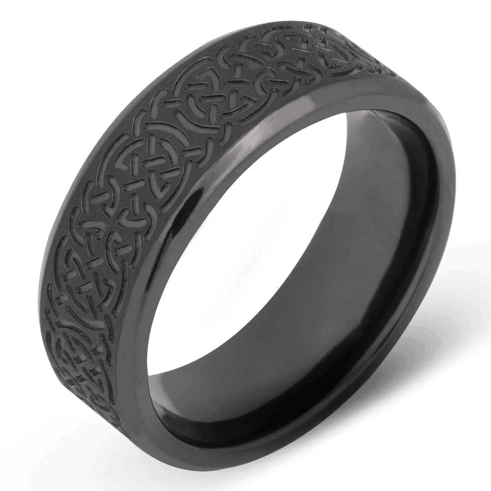 Men's Tungsten Wedding Ring with 8mm Celtic Band | Bonzerbands