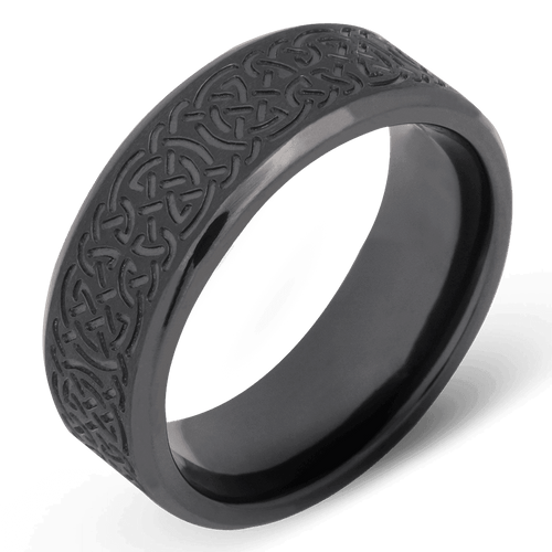 Men's Tungsten Wedding Ring with 8mm Celtic Band | Bonzerbands