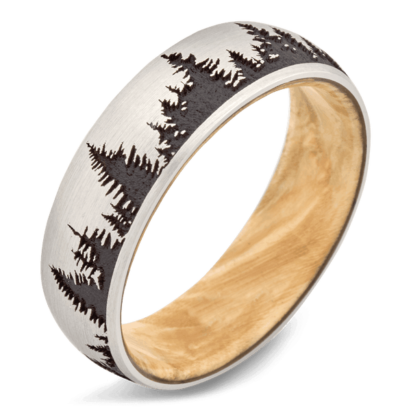 Men's Cobalt Chrome Wedding Ring with 7mm Whiskey Barrel Band | Bonzerbands