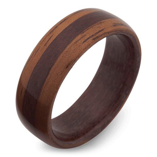 Men's Koa Wood Wedding Ring with 8mm Purple Heart Wood Band | Bonzerbands