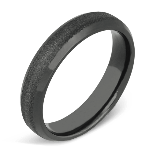 Men's Black Zirconium Wedding Ring with 8mm Polished Finish Band | Bonzerbands