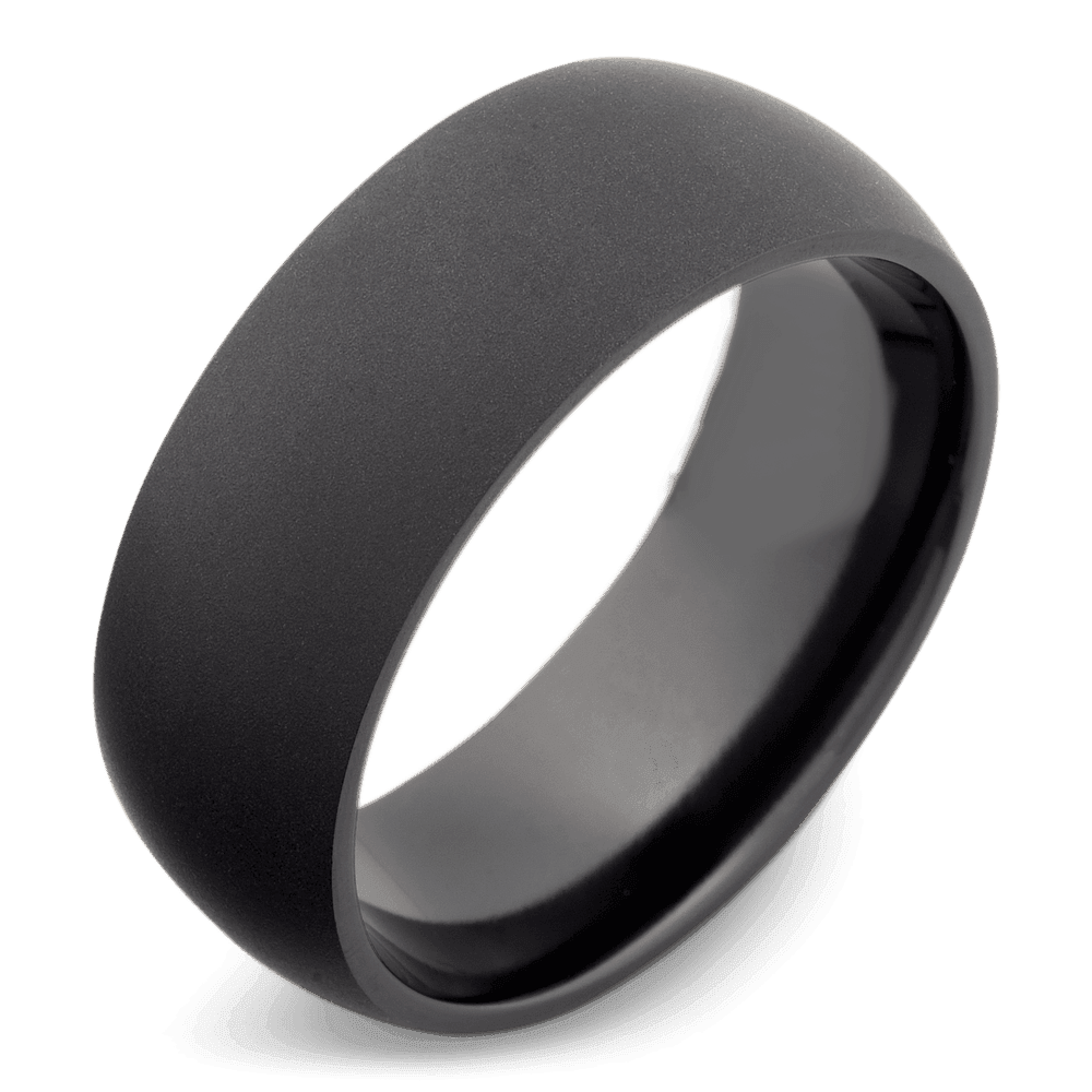 The Eugene - Black Zirconium Men's Wedding Band Ring 8mm | Bonzerbands