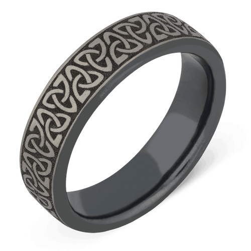 Men's Titanium Wedding Ring with 7mm Celtic Design Band | Bonzerbands