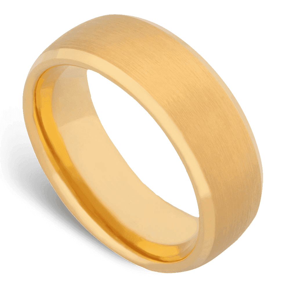 Men's Tungsten Wedding Ring with 6mm | 8mm 14k Gold Plating Band | Bonzerbands