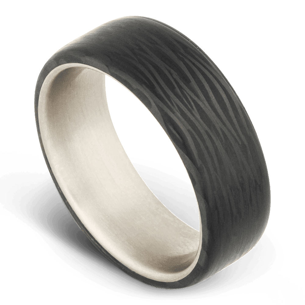 Men's Carbon Fiber Wedding Ring with 8mm Titanium Band | Bonzerbands