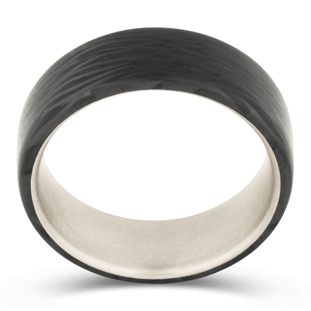 Men's Carbon Fiber Wedding Ring with 8mm Titanium Band | Bonzerbands