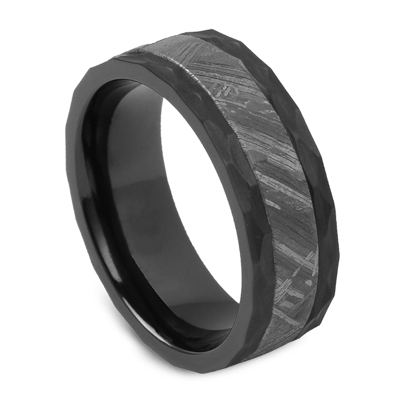 Men's Tungsten Wedding Ring with 8mm Hammered Band | Bonzerbands