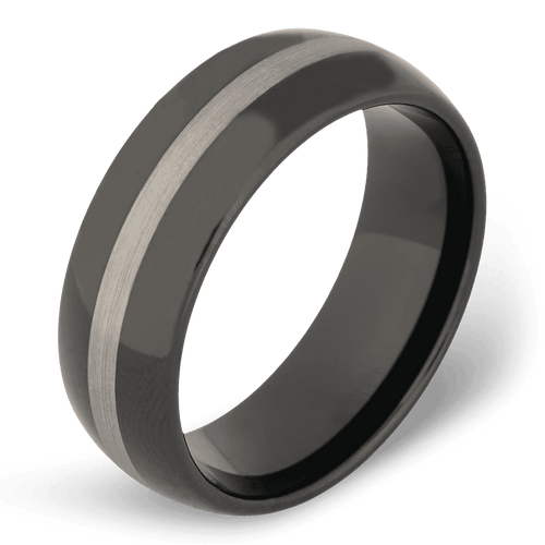 Men's Tungsten Wedding Ring with 8mm Striped Band | Bonzerbands