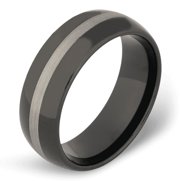 Men's Tungsten Wedding Ring with 8mm Striped Band | Bonzerbands
