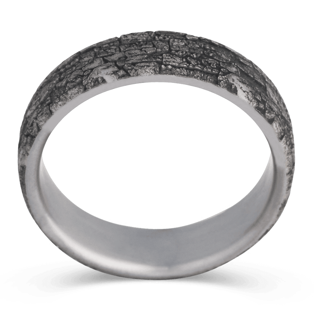 Men's Tantalum Wedding Ring with 6.5mm Textured Finish Band | Bonzerbands