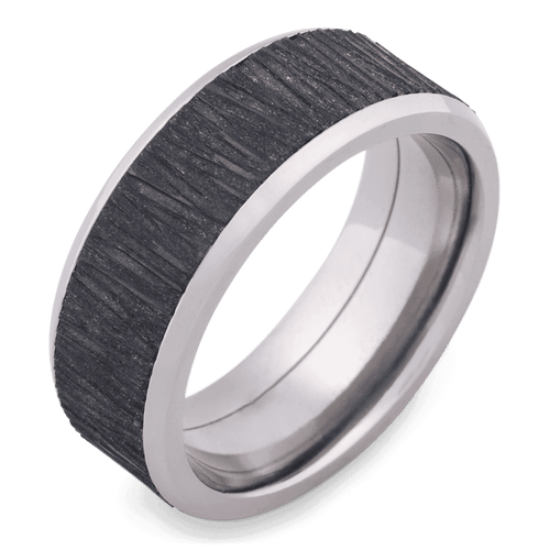 Men's Titanium Wedding Ring with 8mm Black Zirconium Band | Bonzerbands