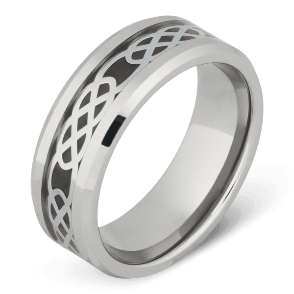 Men's Tungsten Wedding Ring with 8mm Infinity Design Band | Bonzerbands