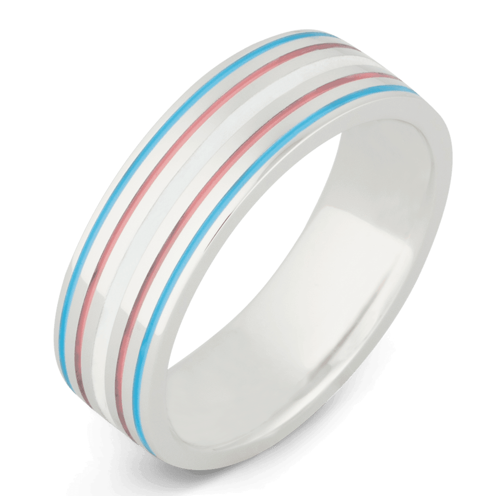 Men's Cobalt Chrome Wedding Ring with 7mm Cerakote Band | Bonzerbands