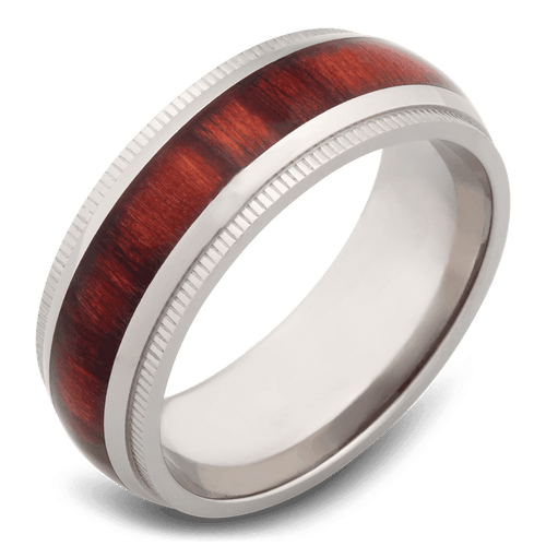 Men's Titanium Wedding Ring with 8mm Rosewood Band | Bonzerbands