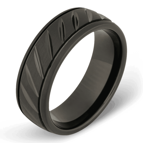 Men's Tungsten Wedding Ring with 8mm Black Band | Bonzerbands