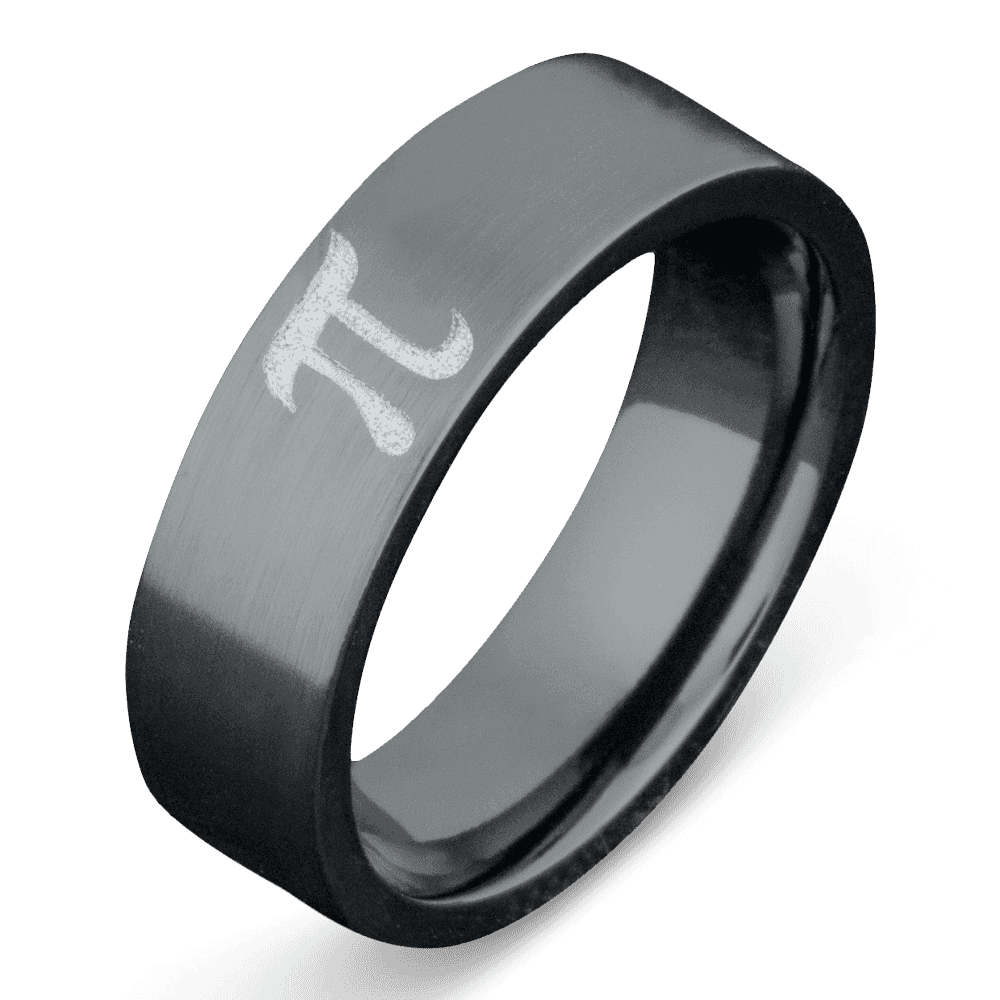 Fish Hook Wedding Ring in Black Zirconium