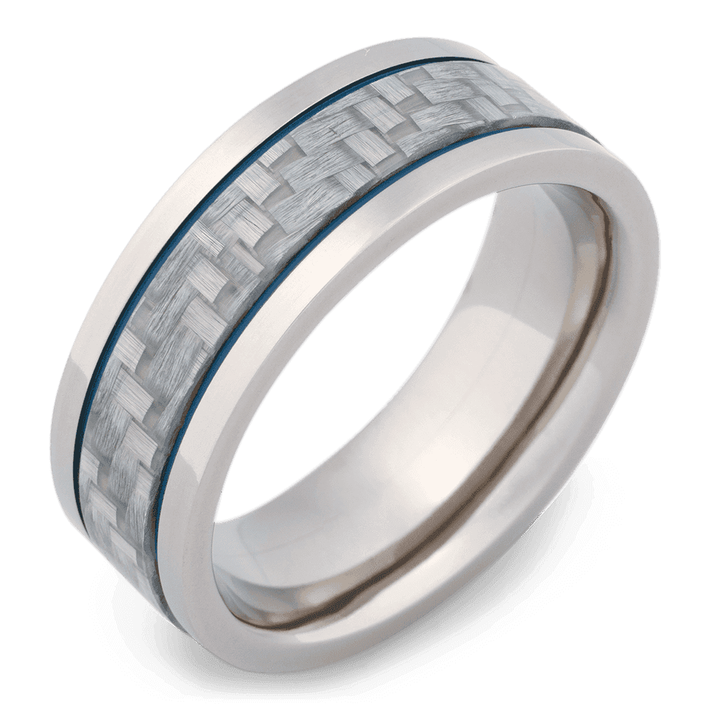 Men's Cobalt Chrome Wedding Ring with 8mm Silver Band | Bonzerbands