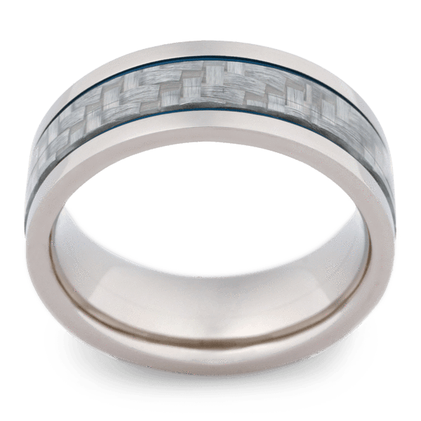 Men's Cobalt Chrome Wedding Ring with 8mm Silver Band | Bonzerbands