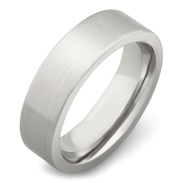 Men's Cobalt Chrome Wedding Ring with 6mm Flat Design Band | Bonzerbands