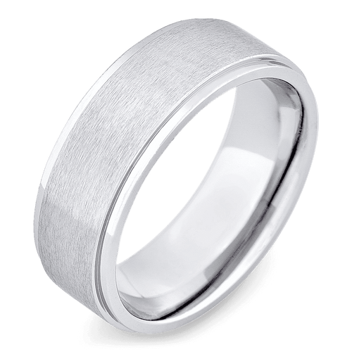 Men's Cobalt Chrome Wedding Ring with 8mm Brushed Matte Finish Band | Bonzerbands