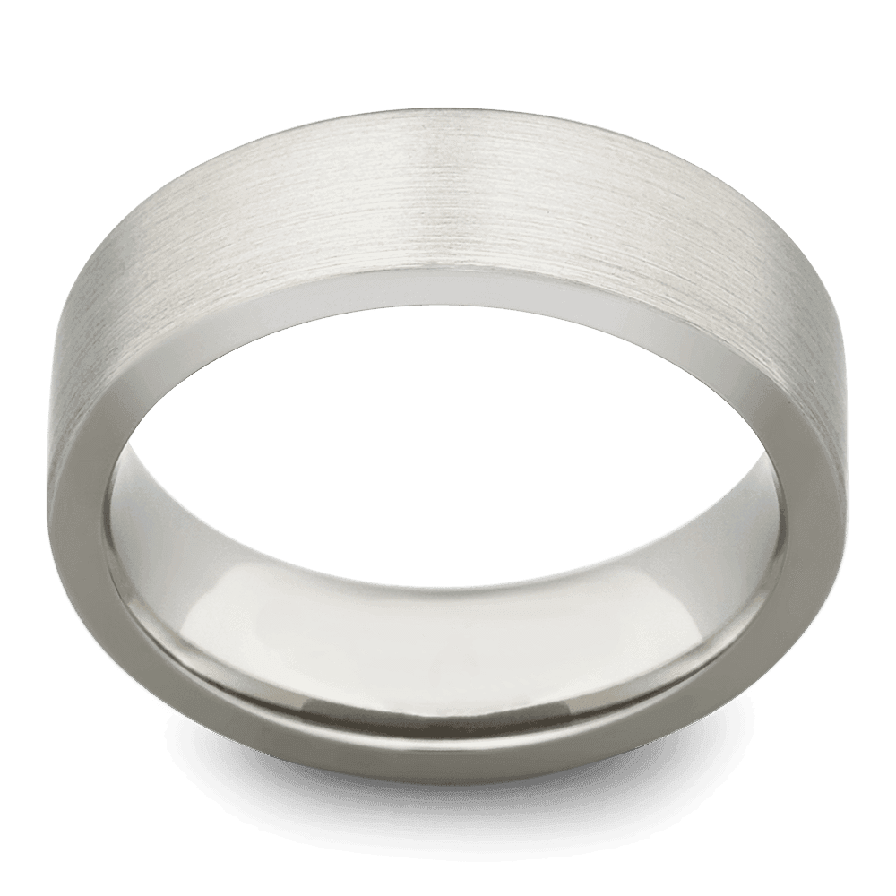 Men's Cobalt Chrome Wedding Ring with 6mm Brushed Matte Band | Bonzerbands