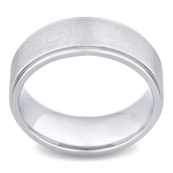 Men's Cobalt Chrome Wedding Ring with 8mm Brushed Matte Finish Band | Bonzerbands