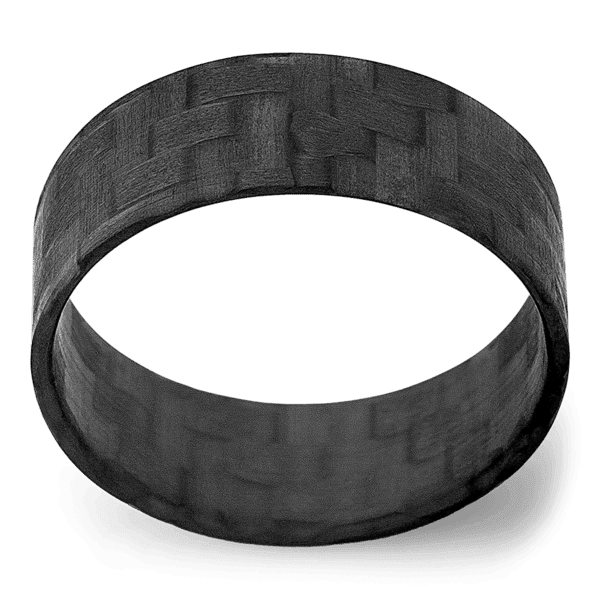 Men's Carbon Fiber Wedding Ring with 8mm Light Sensitive (Glow) Glass Band | Bonzerbands
