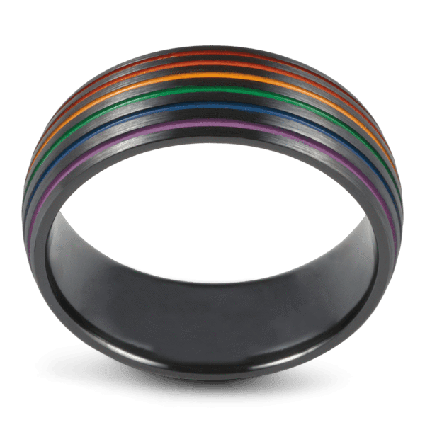 Men's Black Zirconium Wedding Ring with 8mm Cerakote Band | Bonzerbands