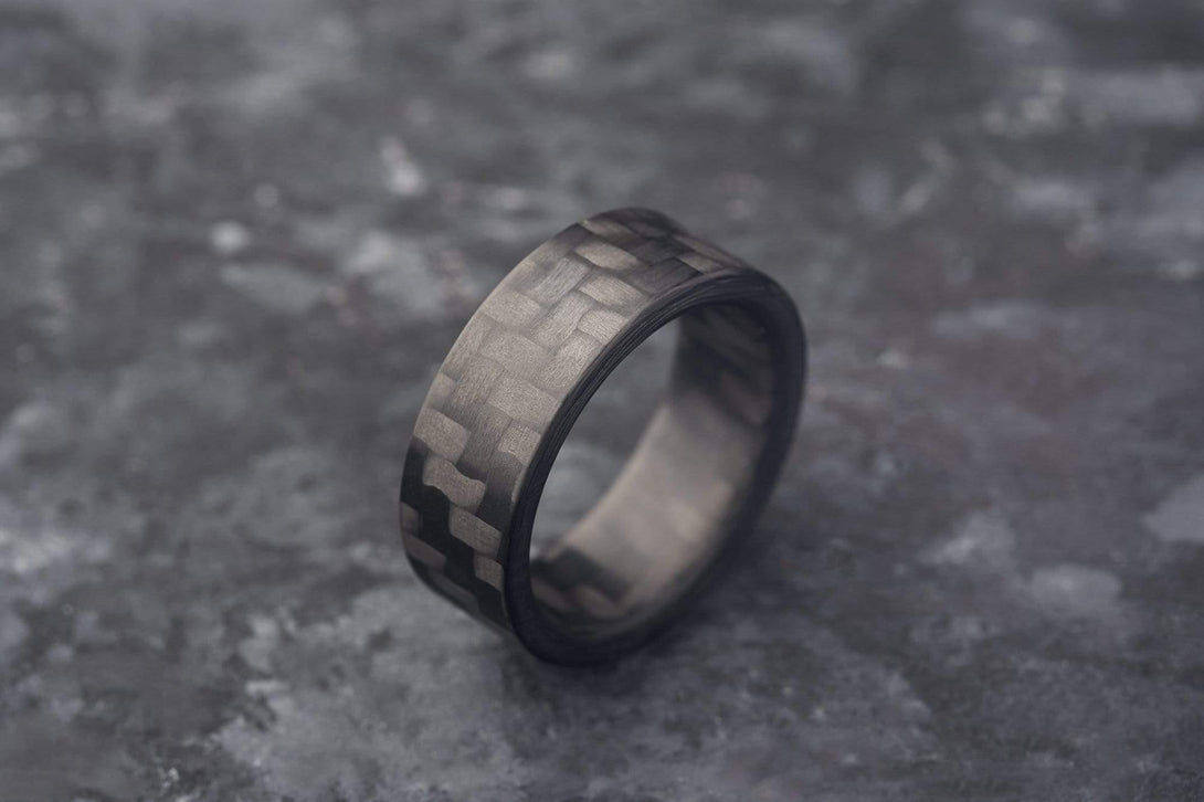 Men's Carbon Fiber Wedding Ring with 8mm Lightweight Design Band | Bonzerbands