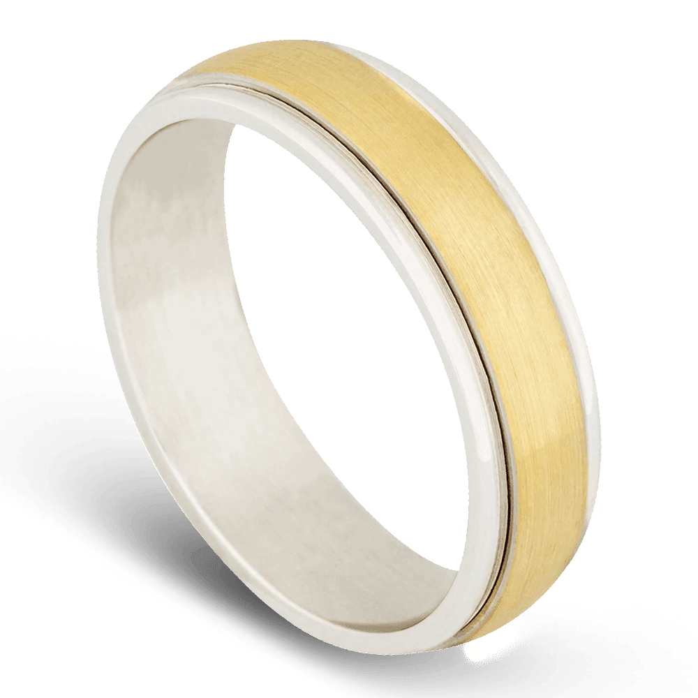 Men's Gold Wedding Ring with 6mm Two-Tone Band | Bonzerbands