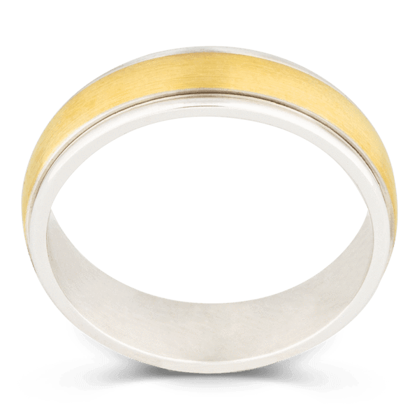 Men's Gold Wedding Ring with 6mm Two-Tone Band | Bonzerbands