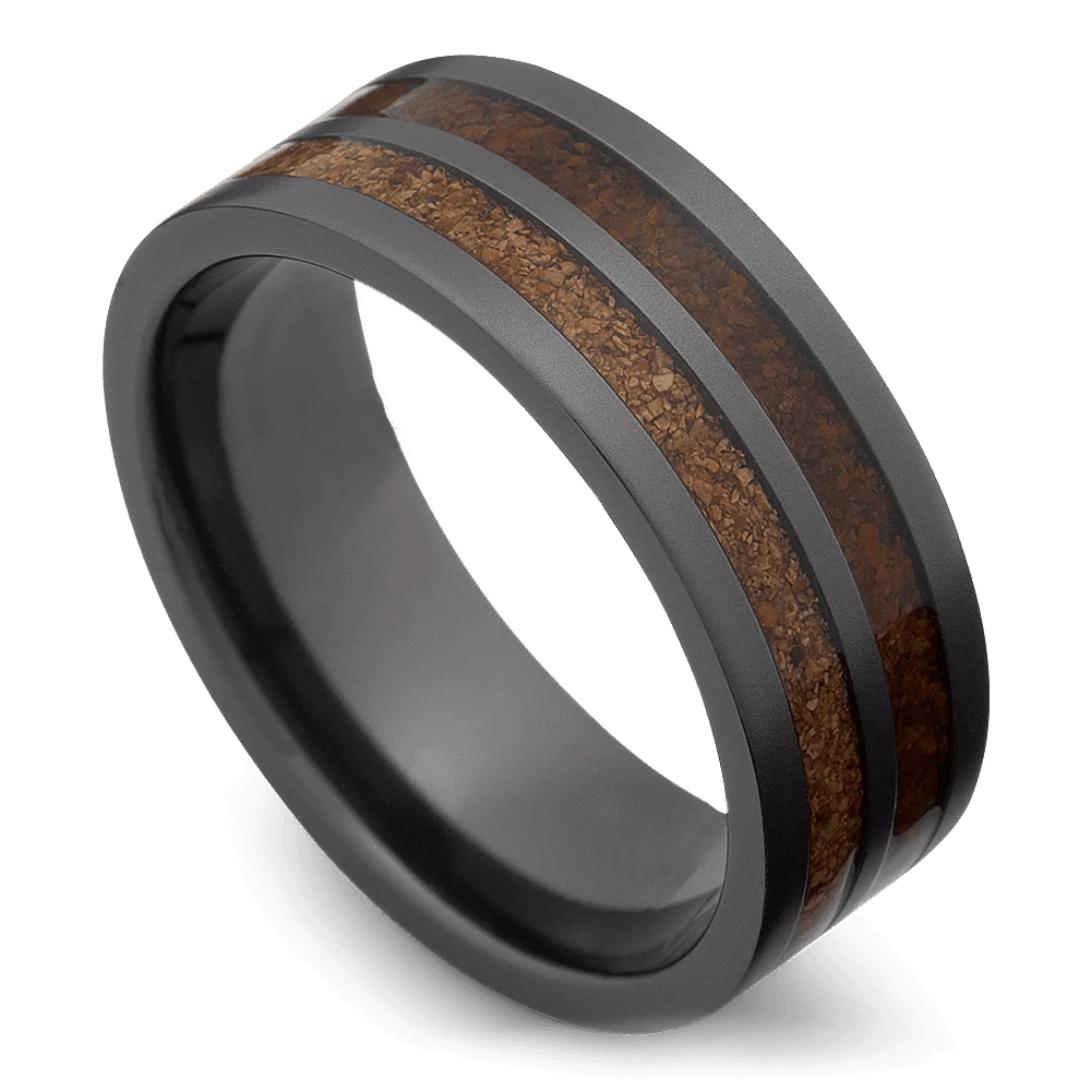 Men's Black Zirconium Wedding Ring with 8mm Black Zirconium Band | Bonzerbands