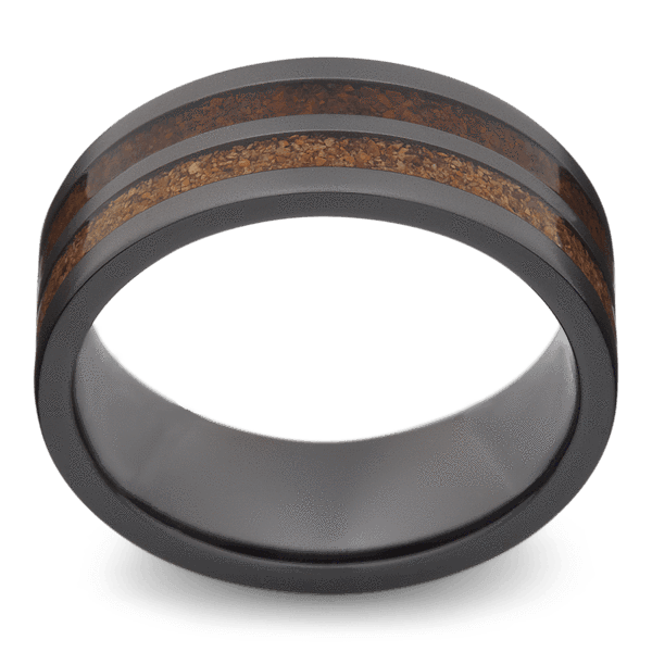 Men's Black Zirconium Wedding Ring with 8mm Black Zirconium Band | Bonzerbands