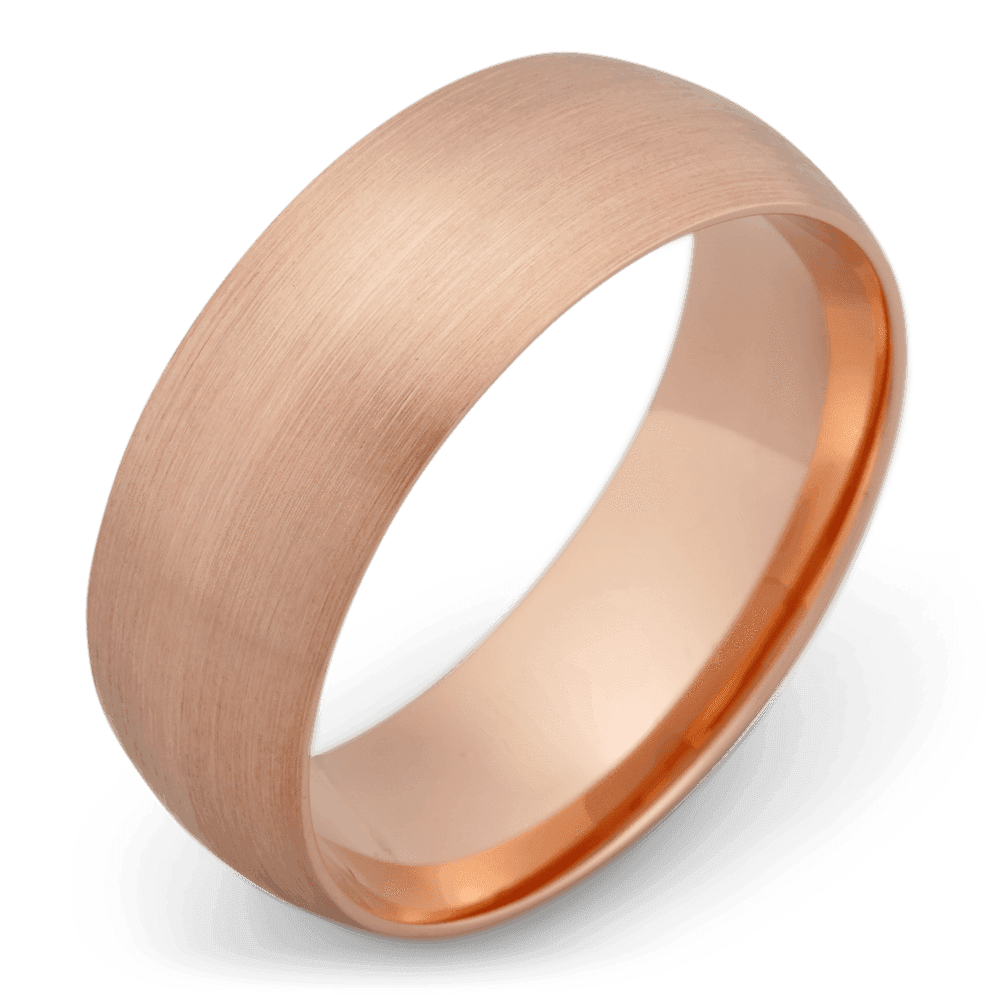 Men's 14k Solid Gold Wedding Ring with 8mm Matte Band | Bonzerbands