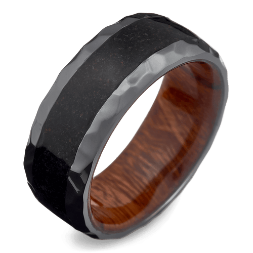 Men's Black Zirconium Wedding Ring with 9mm Black Zirconium Band | Bonzerbands