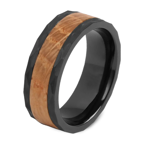 Men's Tungsten Wedding Ring with 8mm Flat Grooved Band | Bonzerbands